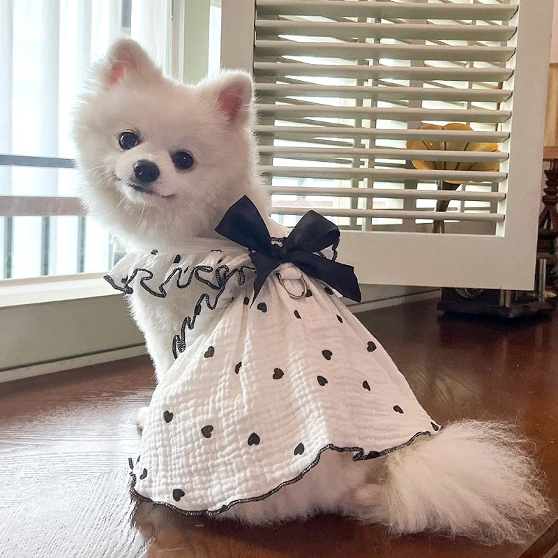 Summer Dog Cooling Dress with Cute Heart Print - Smarsty
