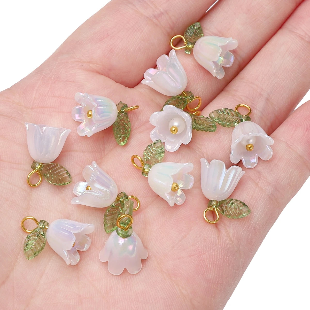 Acrylic Lily of the Valley Flower Beads for Jewelry Making - Smarsty