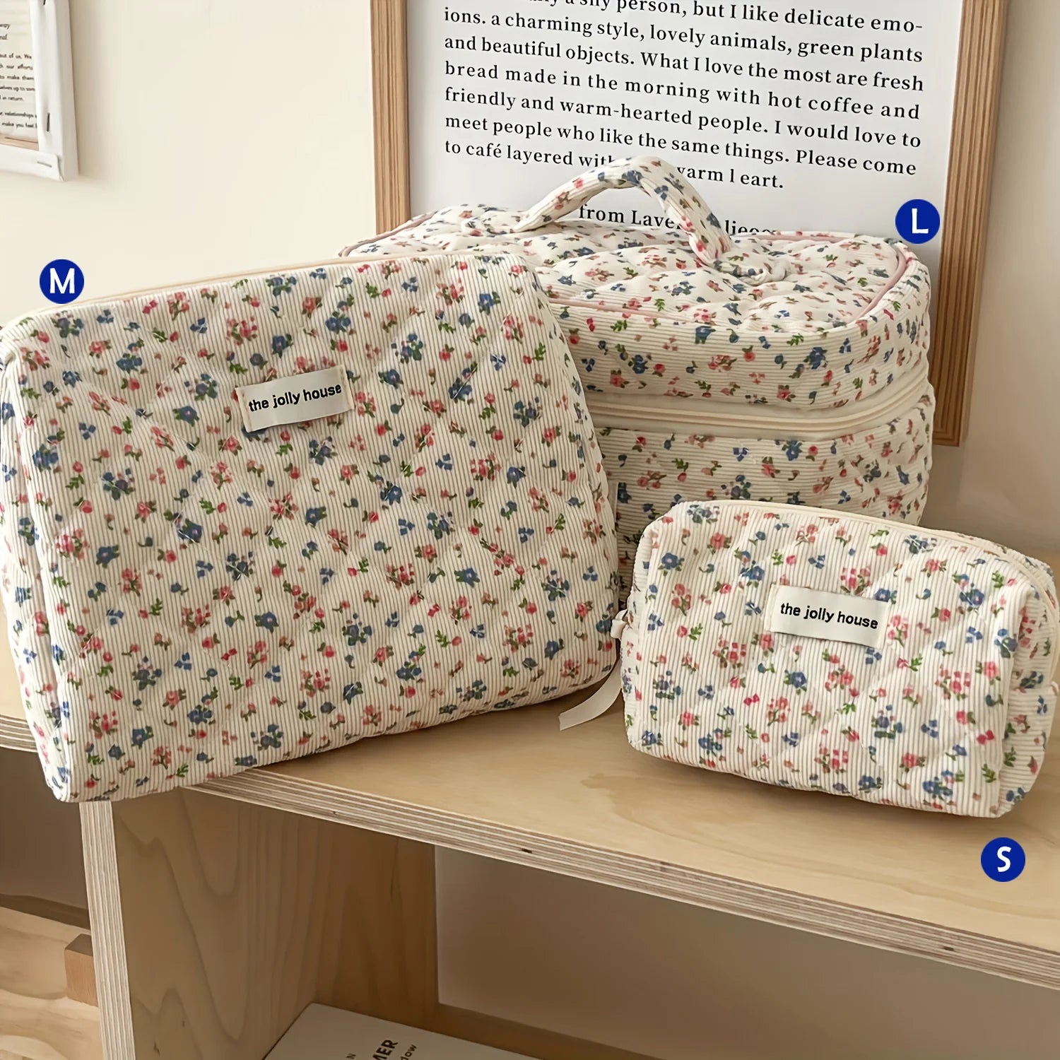 1pcs Cute Quilted Cotton Makeup Bag Women Zipper Cosmetic Organizer Cloth Handbag Box Shape Portable Toiletry Case for Girls - Smarsty
