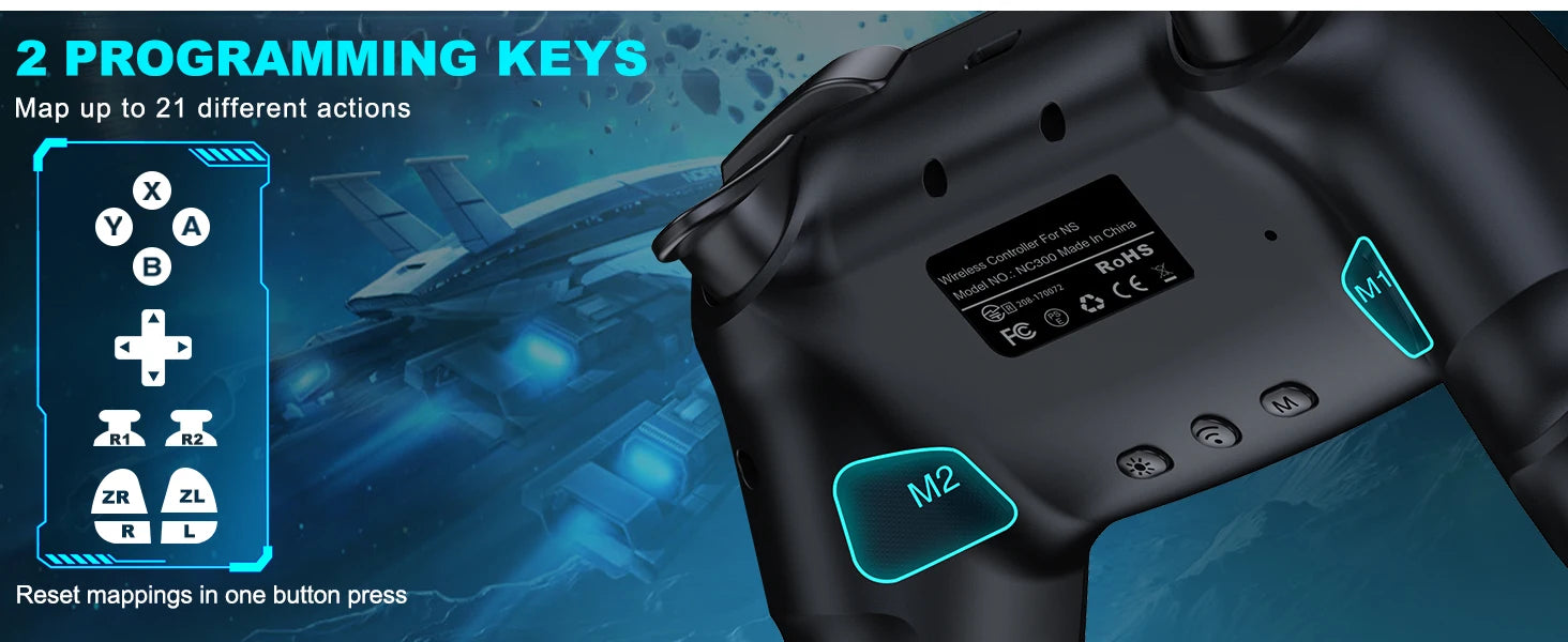 Dinofire Wireless Bluetooth RGB Controller for Nintendo Switch - Smarsty