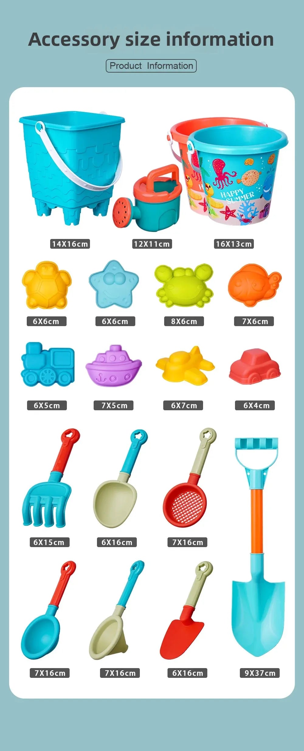 Summer Beach Set Toys For Kids Digging Sand Plastic Bucket Watering Bottle Shovels Children Beach Water Game Toys Tools