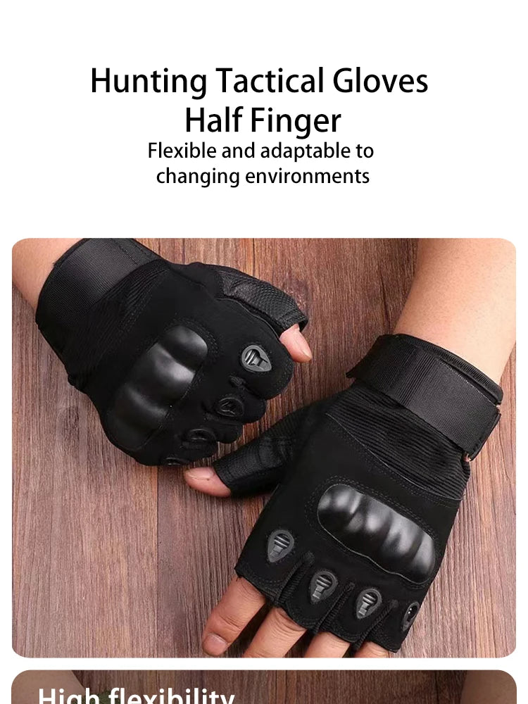 Half Finger Tactical Hunting Gloves Anti Skid Breathable - Smarsty