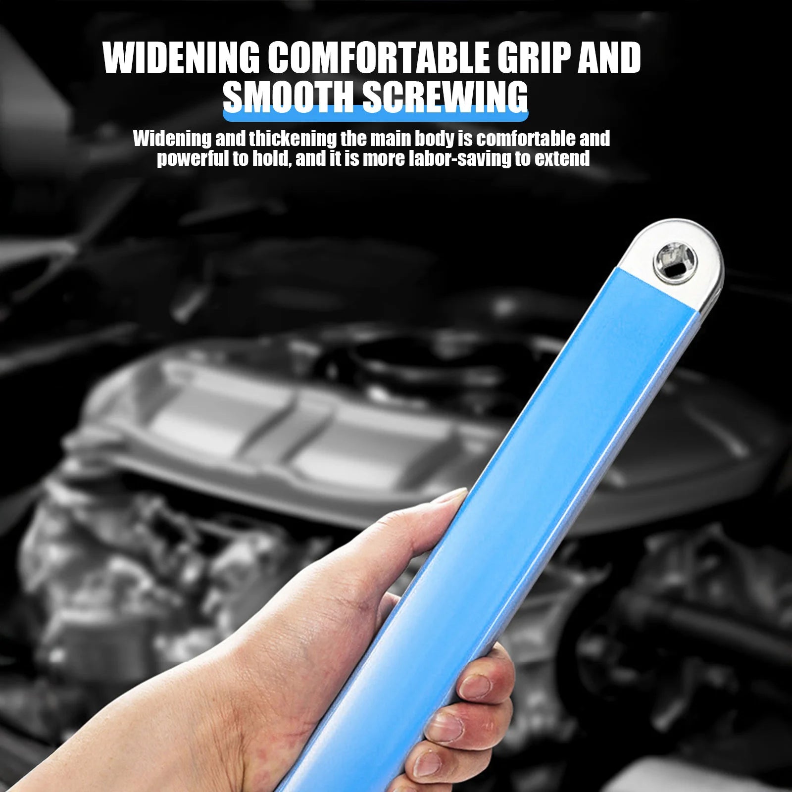 Double Head Ratchet Wrench Adjustable Extension Tool 39cm Carbon Steel Professional Quick Release for Tight Spaces Repair