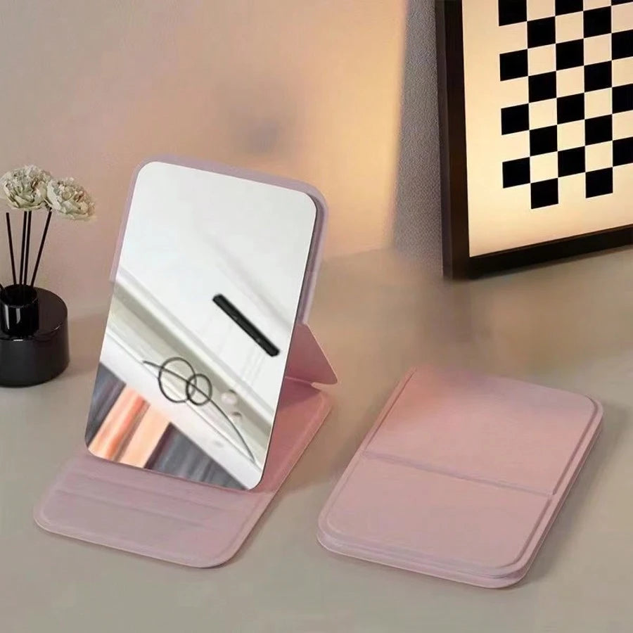 Cute Portable Makeup Mirror With Slim Foldable Design - Smarsty