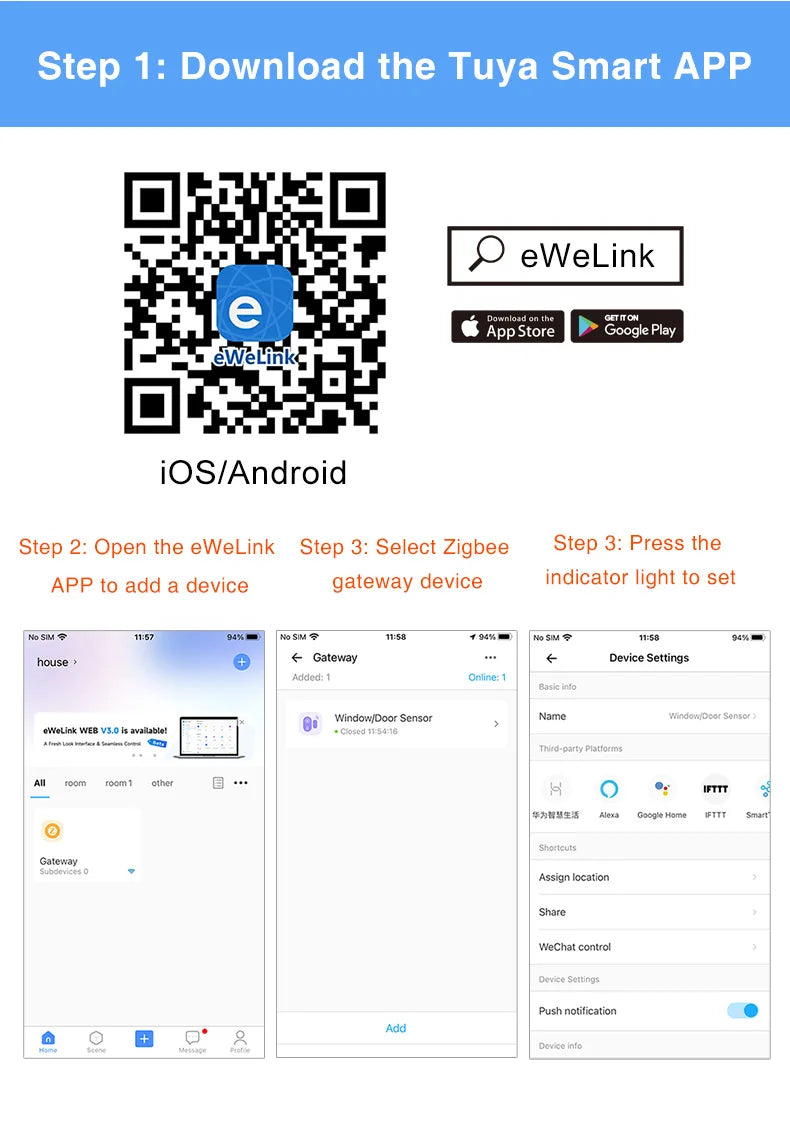 Zigbee Smart Door Window Sensors for Home Security - Smarsty