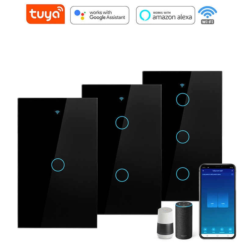 Tuya Smart Touch Switch No Neutral Wire Compatible with Alexa - Smarsty