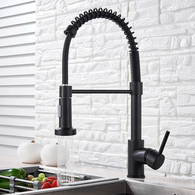 Brushed Nickel Kitchen Faucet with 360 Degree Rotation - Smarsty