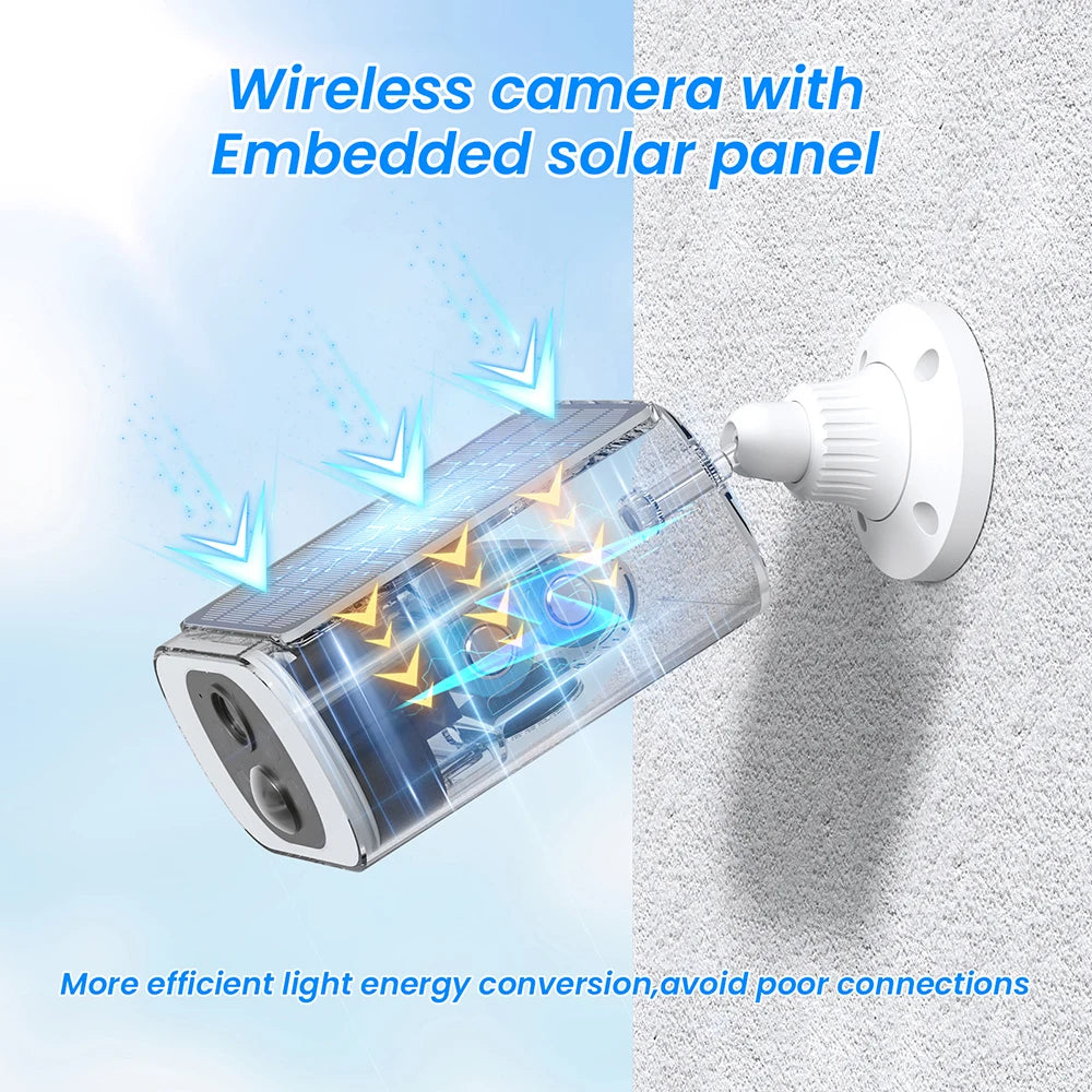 ANRAN 2/3/4 PCS Outdoor Wireless WIFI Camera 2.4G 3MP Battery Solar Security Camera Floodlight Color Night Vision Local Alarm - Smarsty