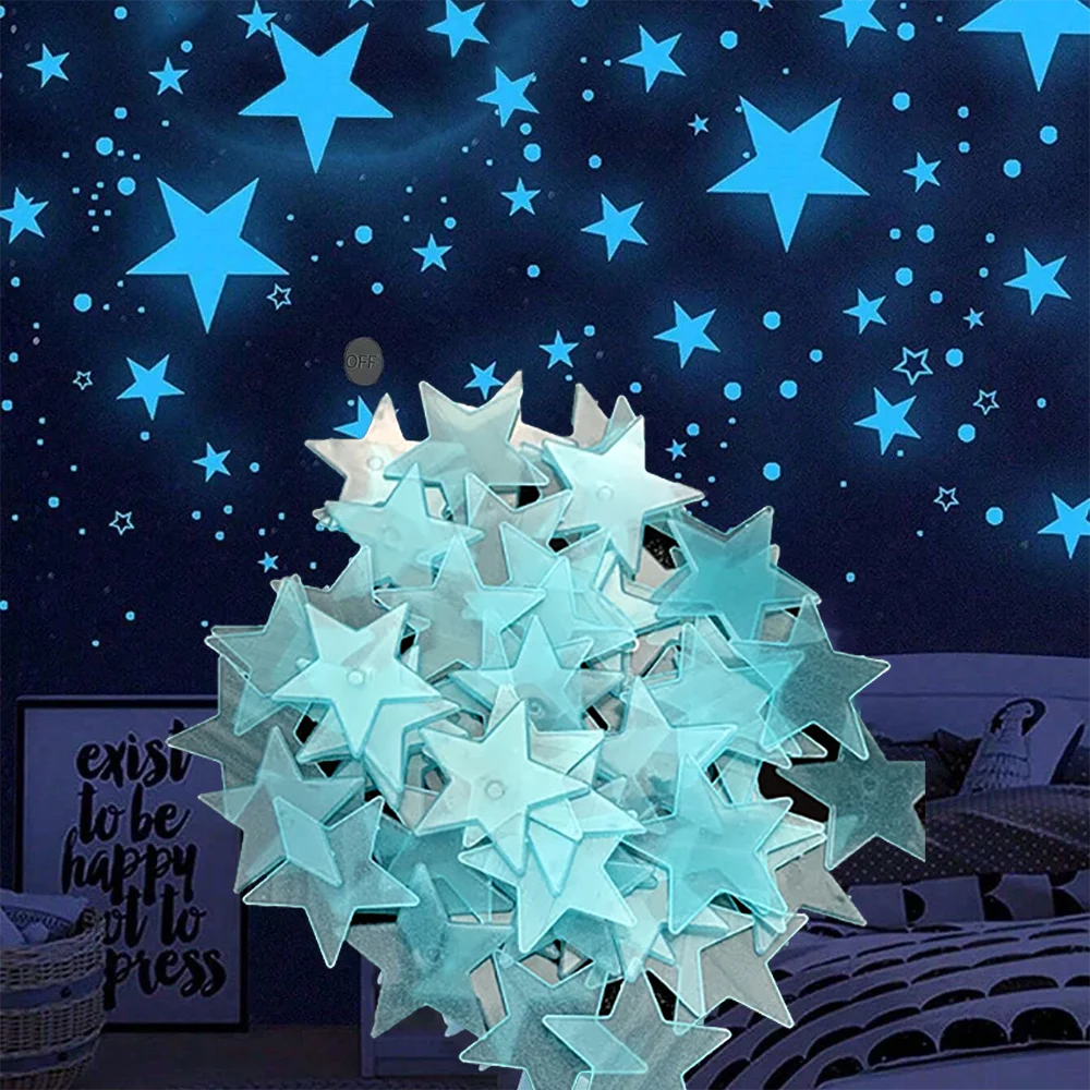 Glow in The Dark Star Wall Stickers for Kids Bedrooms - Smarsty