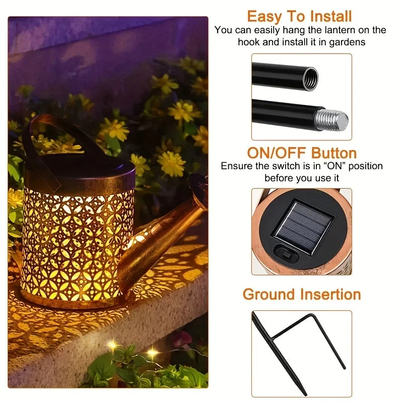 Solar LED Watering Can Light for Outdoor Garden Decor - Smarsty