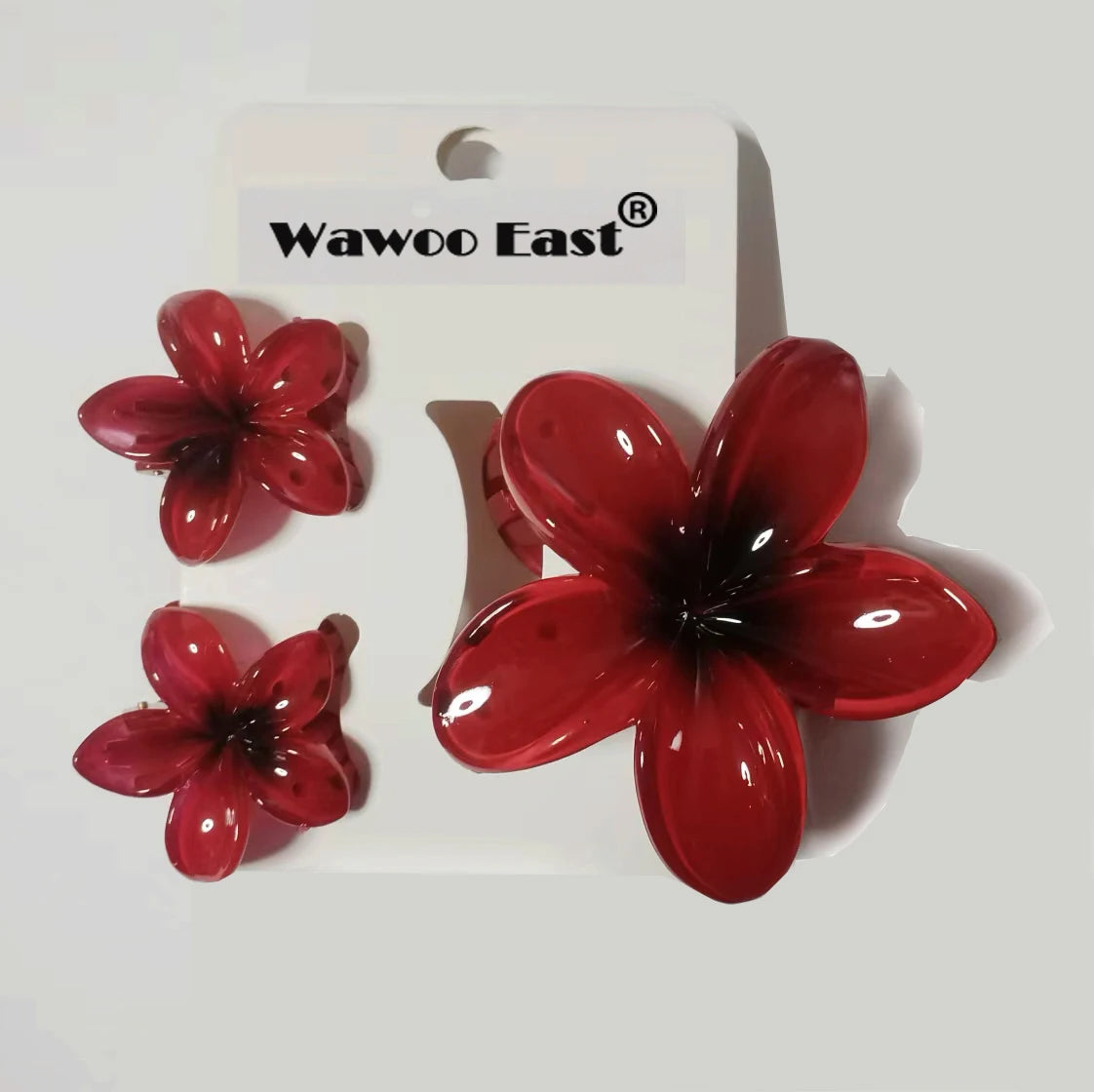 Pack Of 3 Flower Claw Clips Beach Summer Hair Accessories - Smarsty