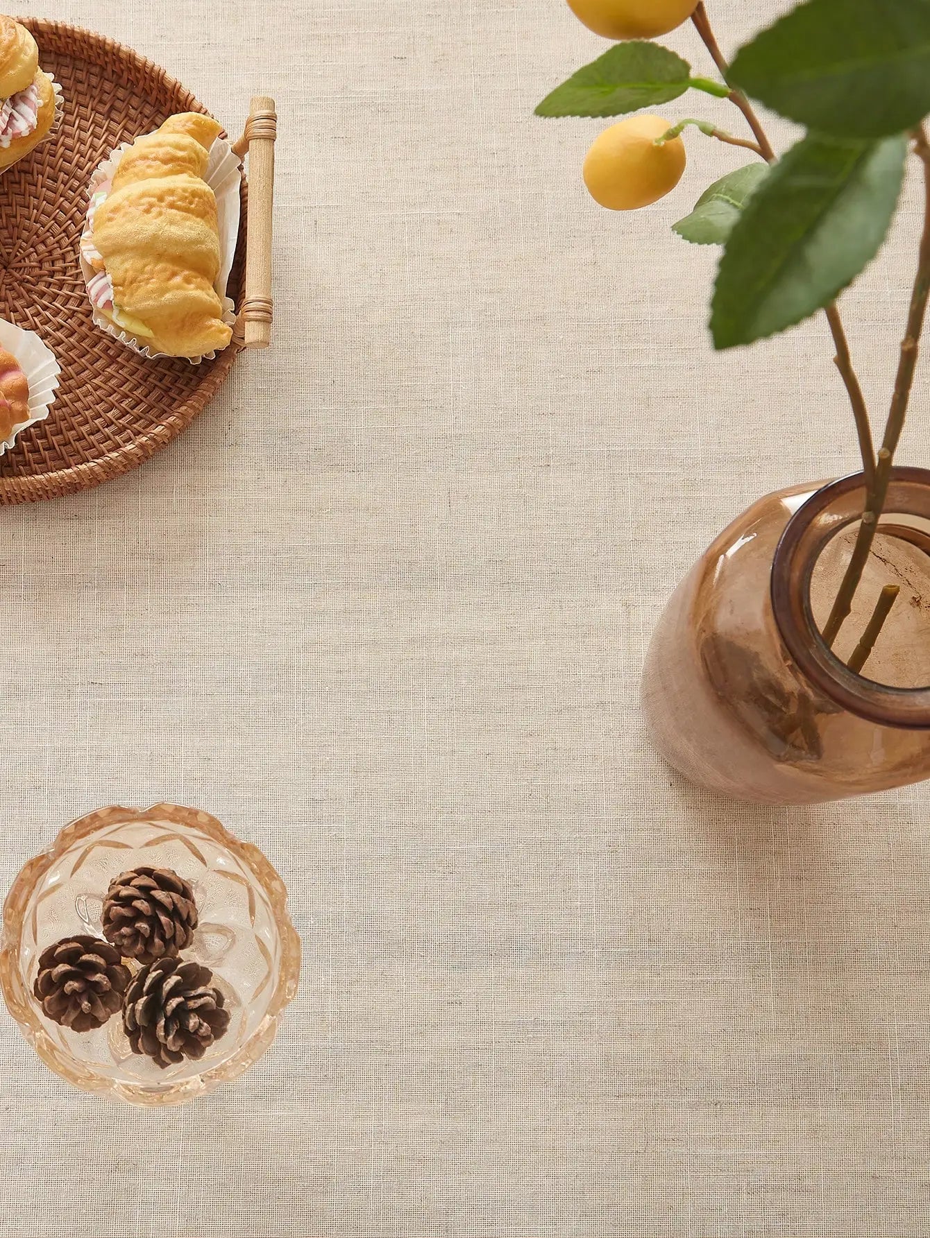 Beige Linen Square Tablecloth for Retro Home Decor - Smarsty