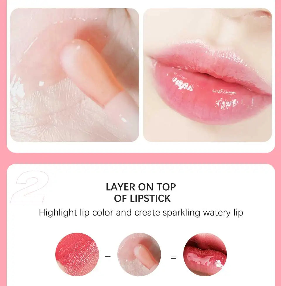 Crystal Jelly Lip Glow Oil 6ml Moisturizing Plumping Lip Gloss Makeup Sexy Plump Lip Glow Oil Tinted Lips Plumper Care Cosmetics