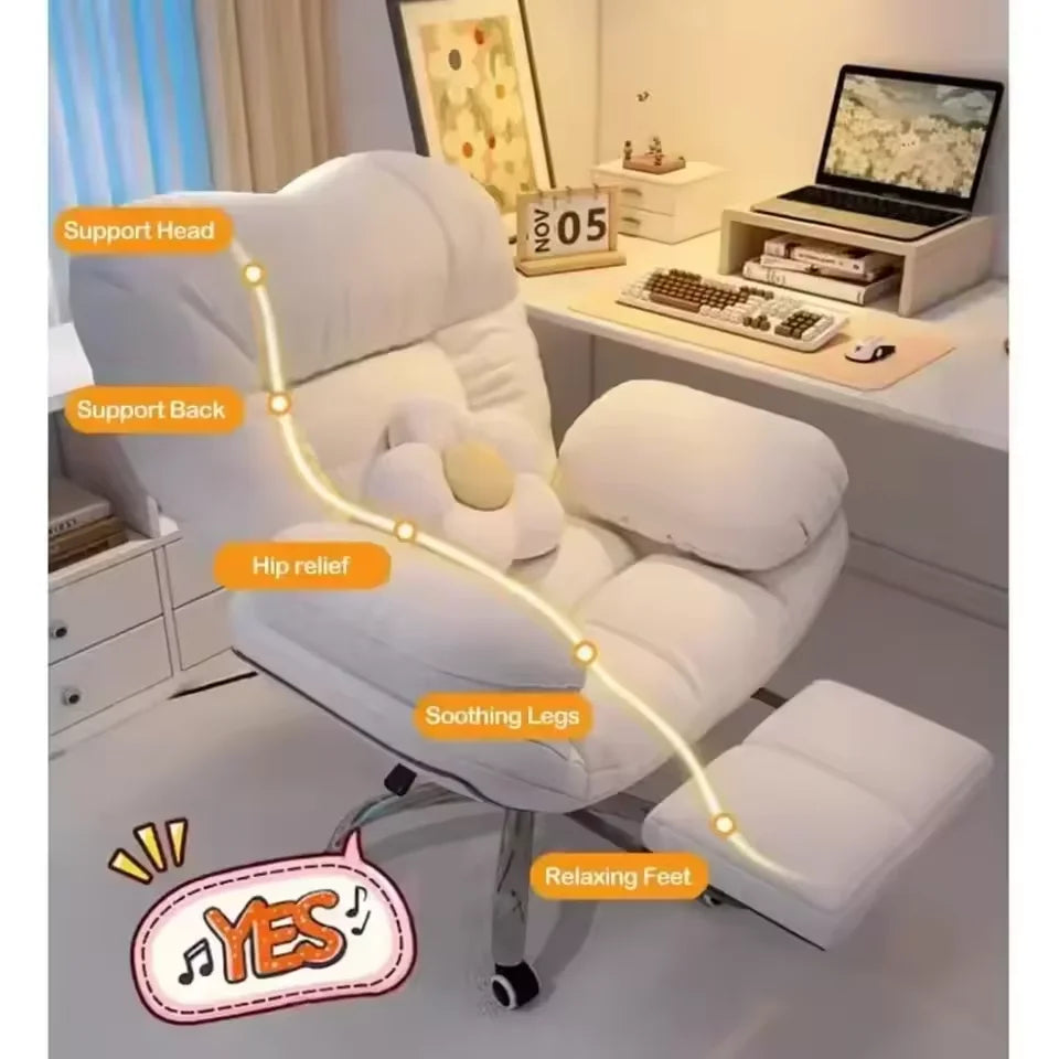 Dark Gray Recliner Gaming Chair - Home Office Desk Chair with Lift, Comfortable Armchair for Living Room & Bedroom