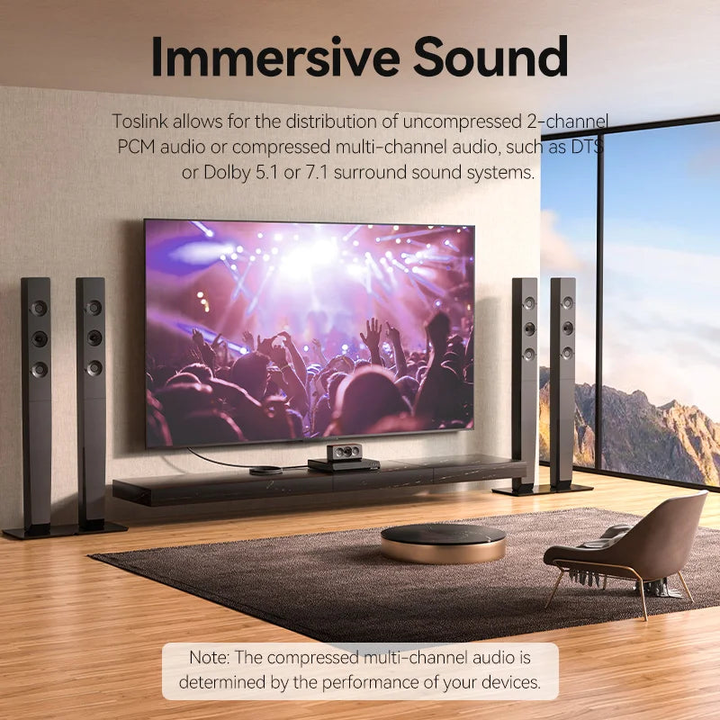 Vention Digital Optical Audio Cable for Superior Sound Quality - Smarsty