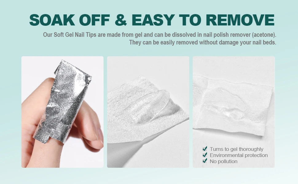 Gel X Nail Tips 120pcs Easy Soak Off Extensions - Smarsty