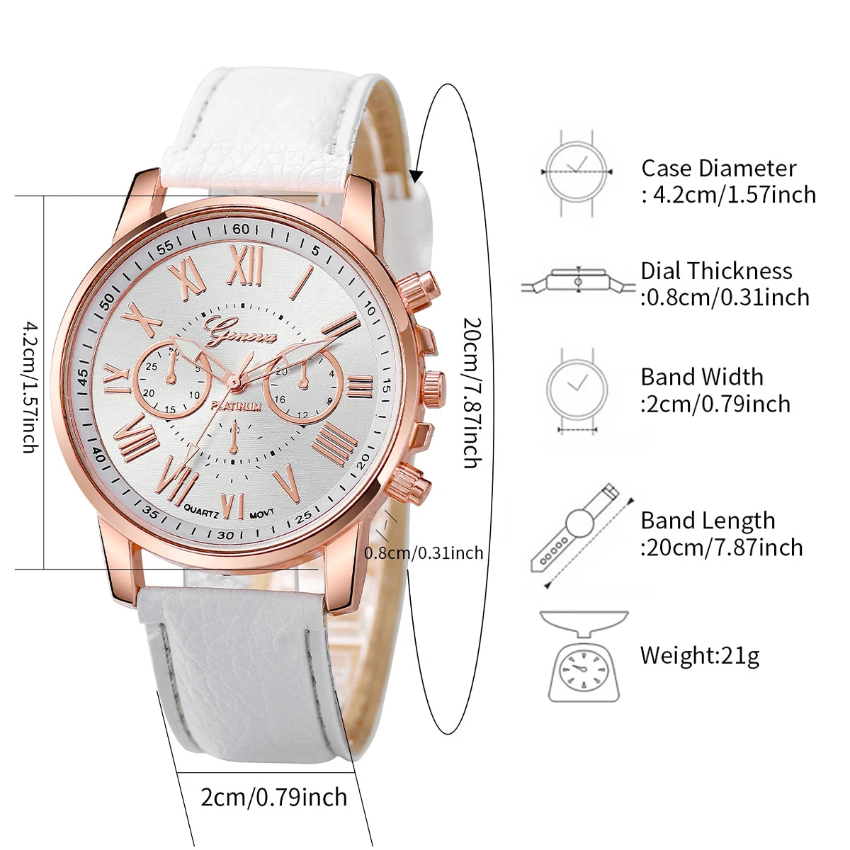 Women's Fashion Quartz Watch Set with Pearls and Leather Band - Smarsty