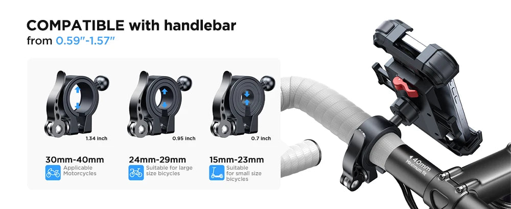Ultra Stable Motorcycle Phone Mount for Handlebar Use - Smarsty