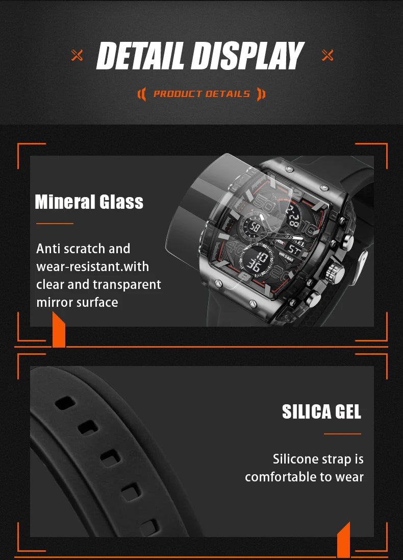 SMAEL 8109 Waterproof Luminous Dual Display Watch - Smarsty