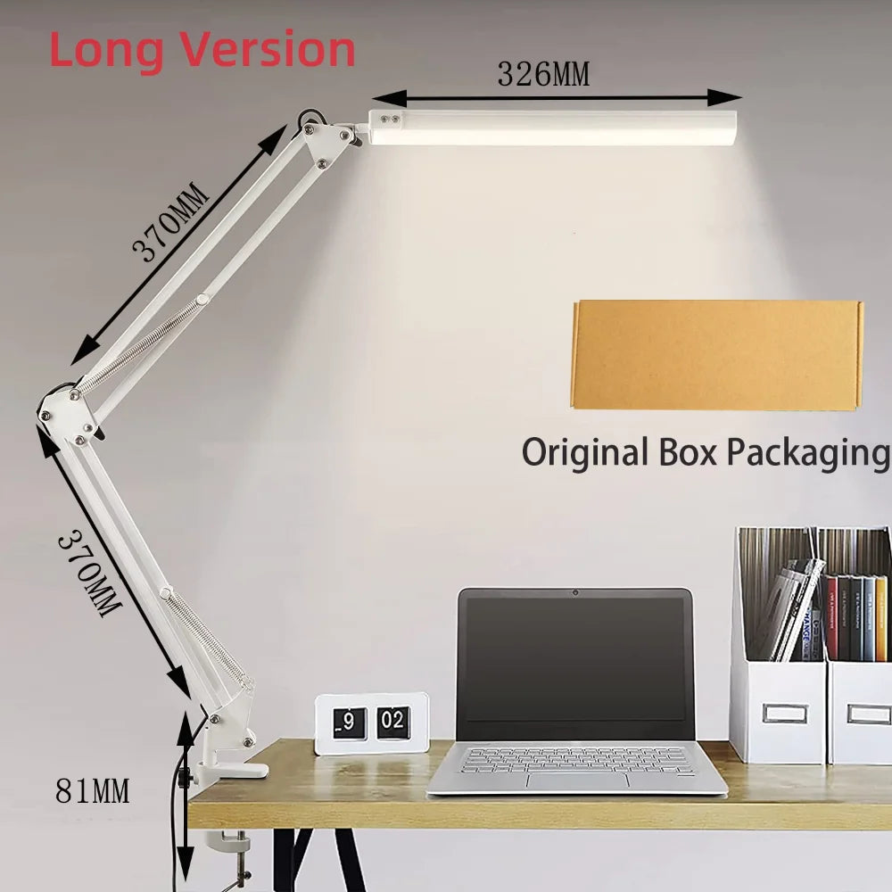 LED Desk Lamp with Clamp and Dimmable Light - Smarsty