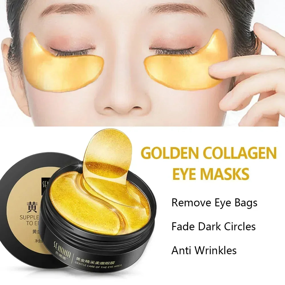 24K Gold Hyaluronic Acid Eye Mask for Dark Circles - Smarsty