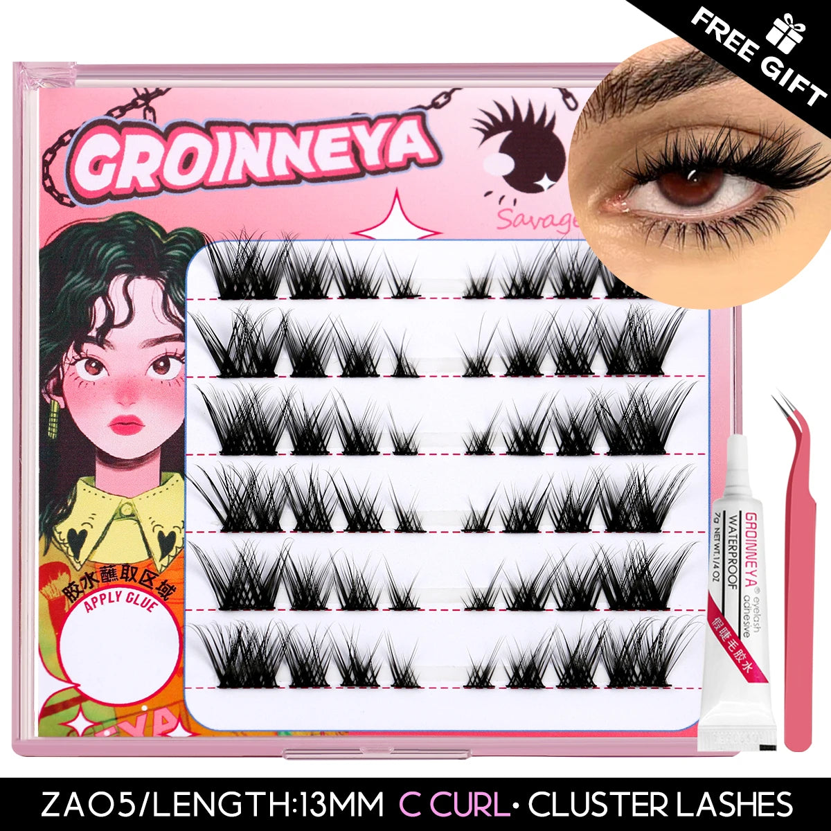 GROINNEYA DIY Eyelash Extension Kit with 280 Clusters - Smarsty
