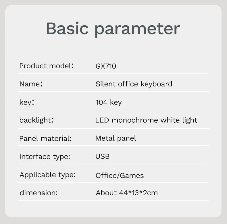 Silent All Metal 104 Key Keyboard For Office And Gaming