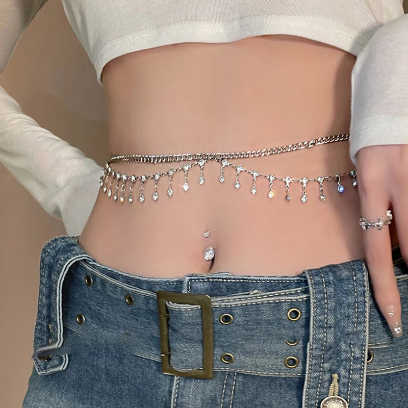 Luxury Rhinestone Belly Chain for Beach Rave - Smarsty