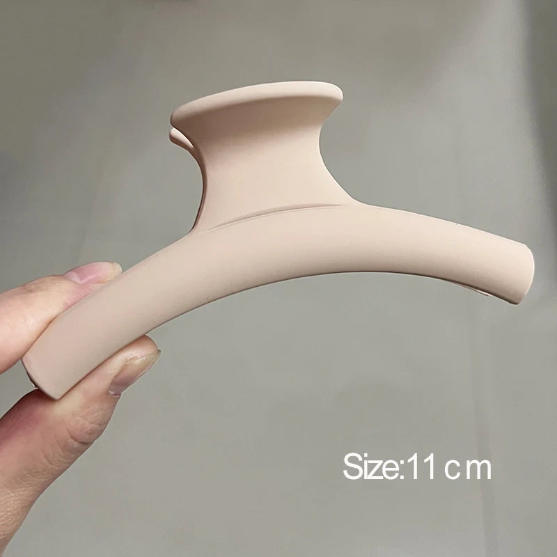 Korean Coffee Beige Acrylic Geometric Hair Claw Clip Large - Smarsty