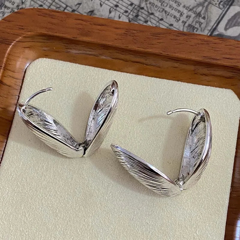 Vintage Metal Stud Earrings Punk Silver Geometric Irregular - Smarsty