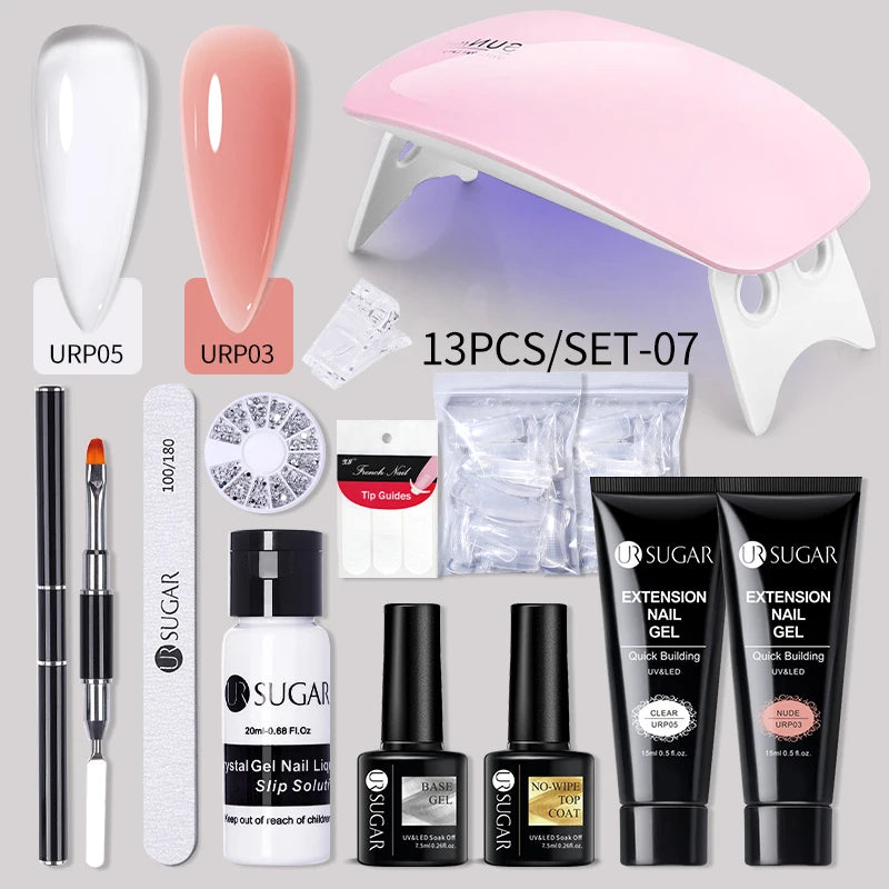Nude Glitter Gel Nail Polish Kit for Long-Lasting Manicure - Smarsty