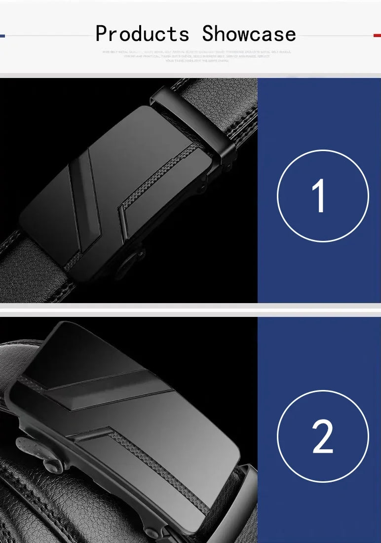 Luxury Men's Leather Belt with Metal Buckle Durable Soft Design - Smarsty