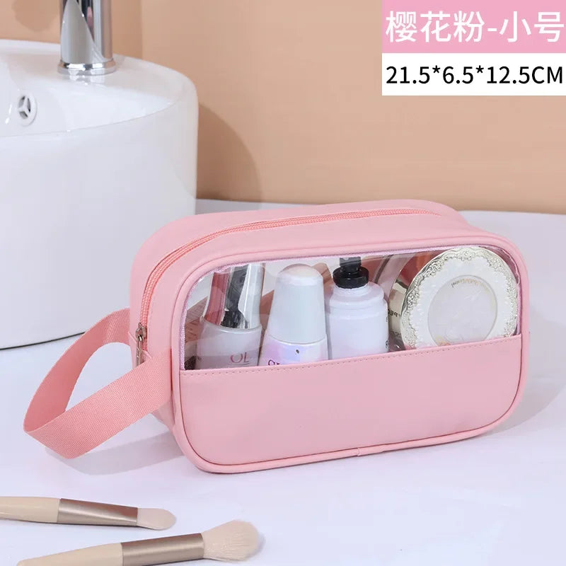 Portable Travel cosmetic bag Women Transparent Makeup Bag Large-Capacity Bath Wash Bags Multifunction Waterproof Storage Case - Smarsty