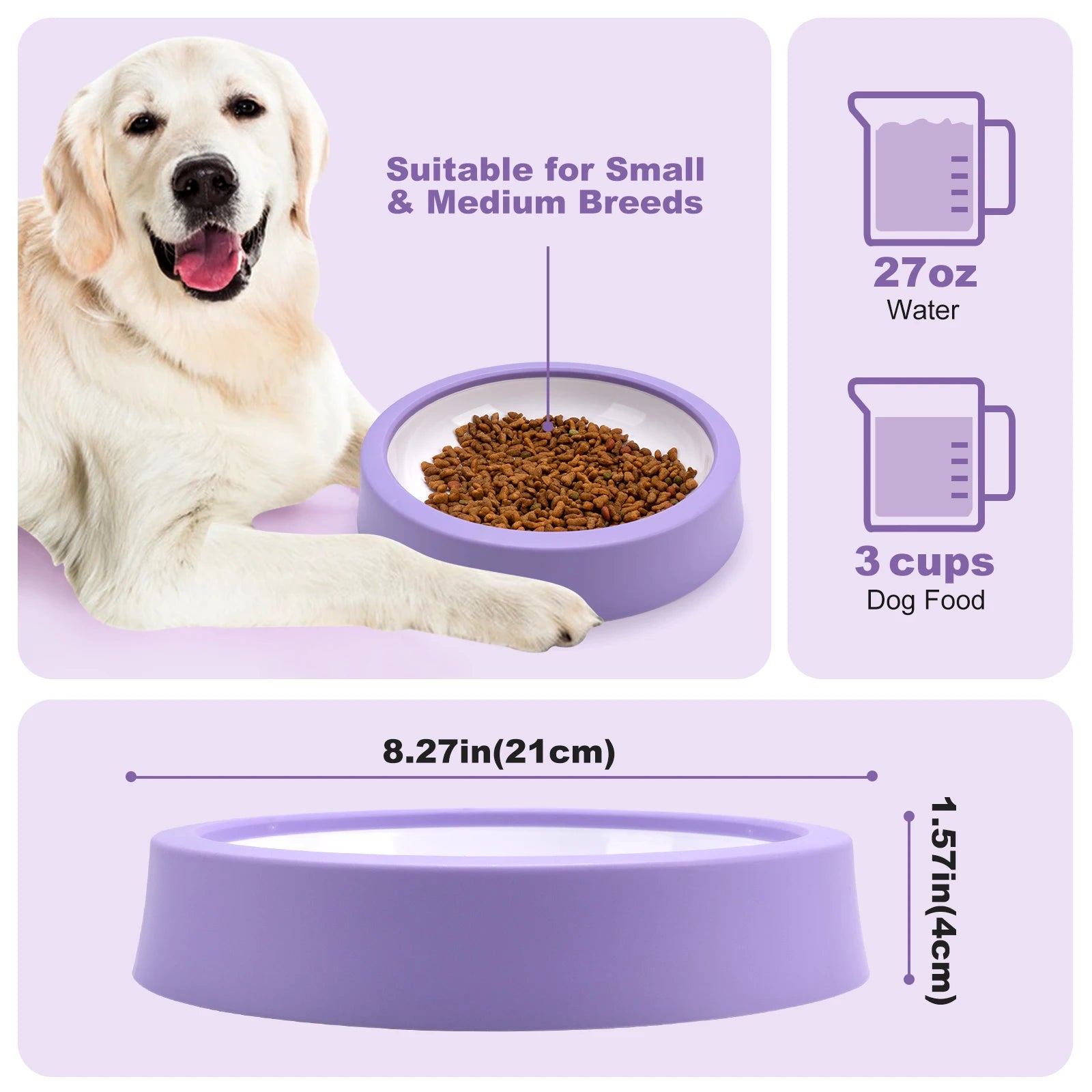 Pet Dog Slow Feeder Bowl Anti-Gulping Design for Healthy Eating - Smarsty