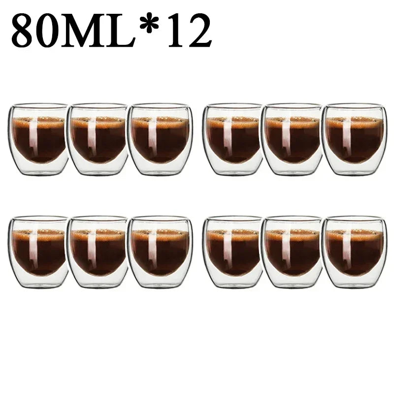 Double Wall Borosilicate Glass Mug Set for Hot Drinks - Smarsty