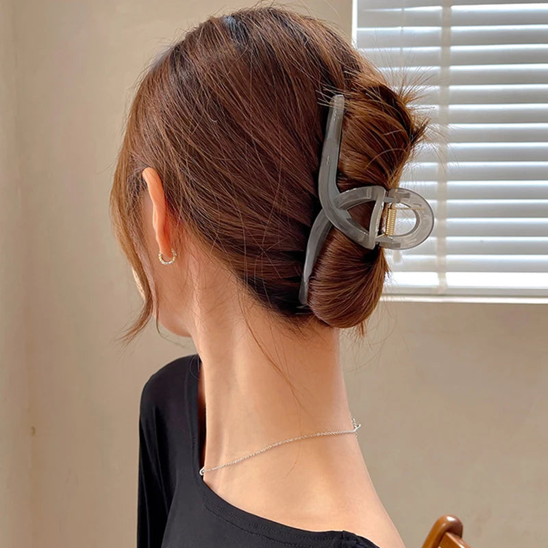 Large Jelly Hair Claw Clip Secure Hold Morandi Colors - Smarsty
