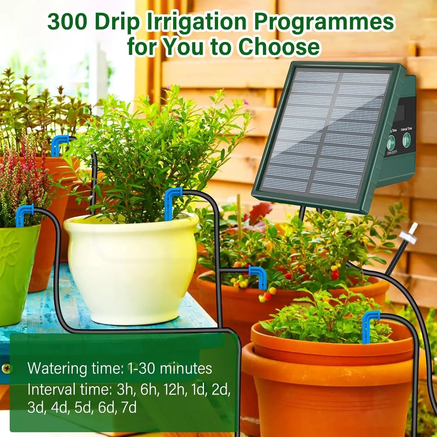 Solar Powered Automatic Drip Irrigation System for Gardens - Smarsty