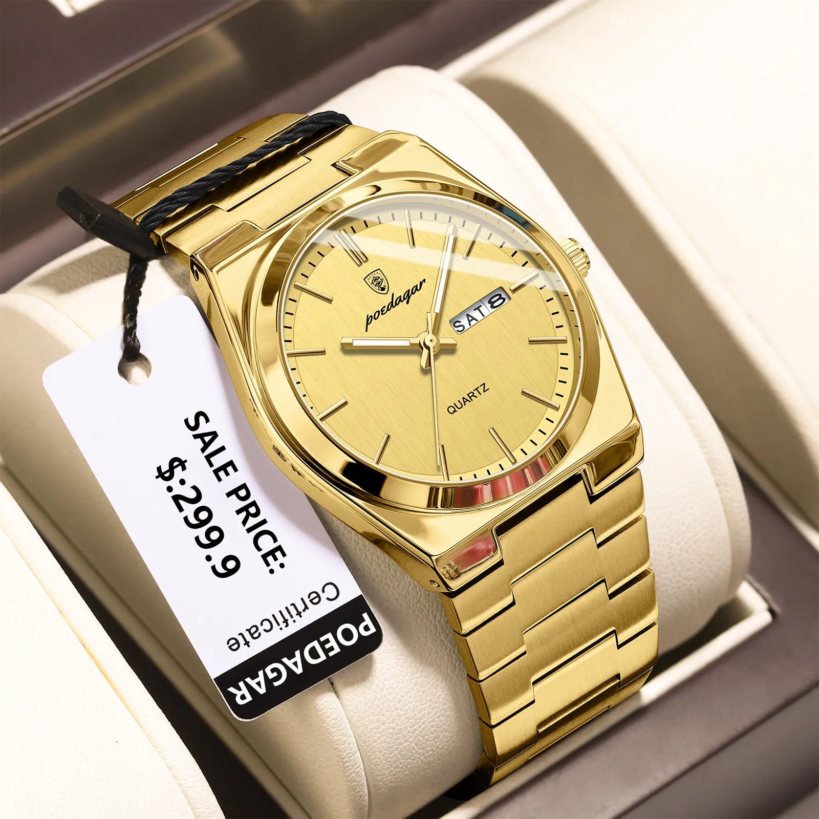 POEDAGAR Waterproof Luminous Men's Quartz Watch - Smarsty