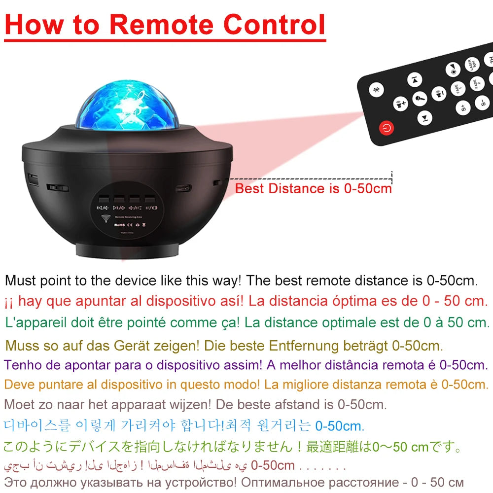 LED Starry Galaxy Projector with Bluetooth Music Player - Smarsty