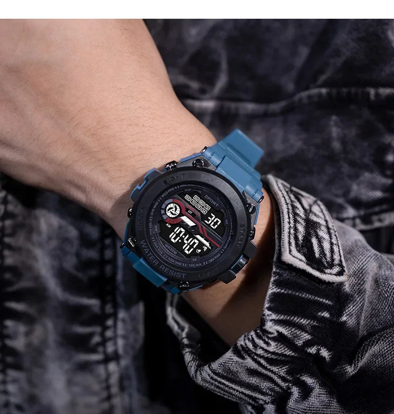 YIKAZE Men's Waterproof Sports Watch with LED Display - Smarsty