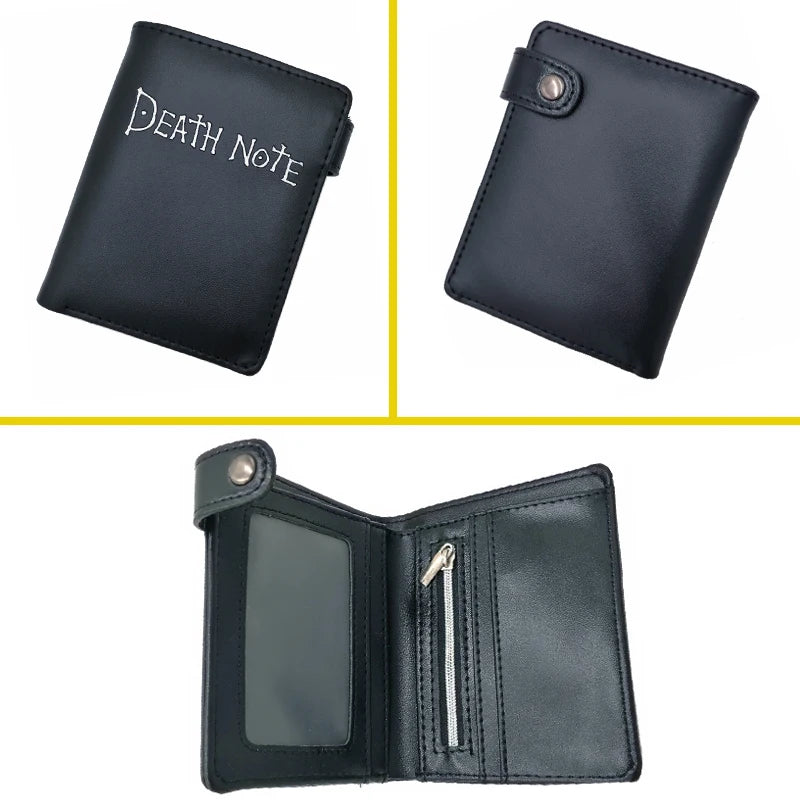 Death Note Anime Black PU Leather Short Wallet Card and Coin Purse for Boys Girls Gift - Smarsty
