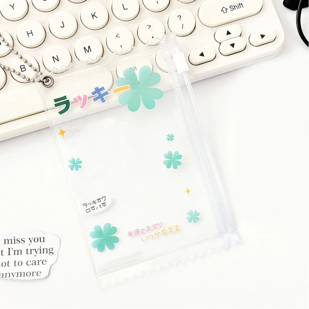 INS Transparent Candy Bag Badge Holder Korean Photocard Holder Display Bag Pendant Idol Photo Card Protective Cover Card Holder