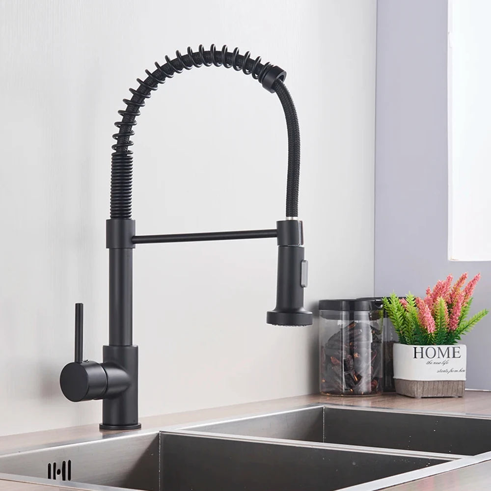 Brushed Nickel Kitchen Faucet with 360 Degree Rotation - Smarsty