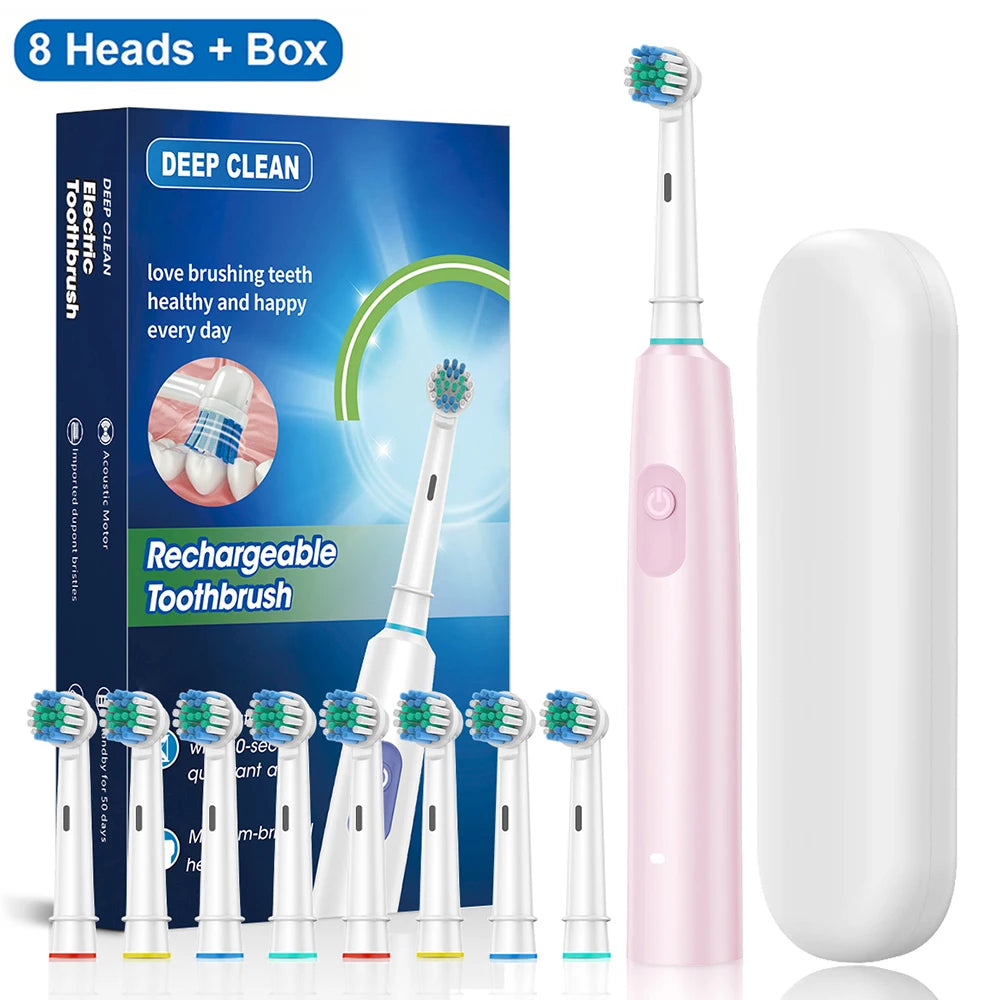 Rotary Electric Toothbrush with Soft Brush Heads - Smarsty