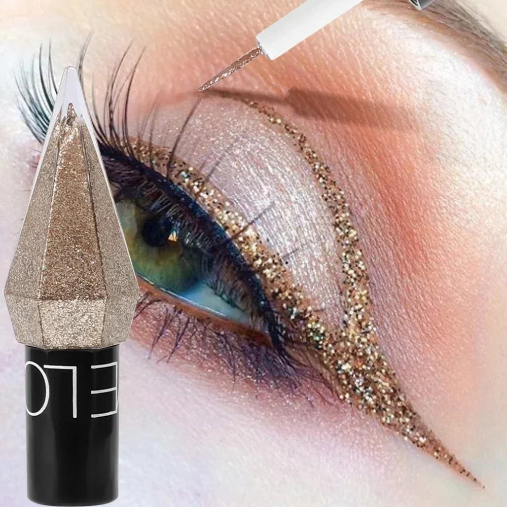 Waterproof Glitter Eyeliner Long Lasting Rose Gold Shine - Smarsty