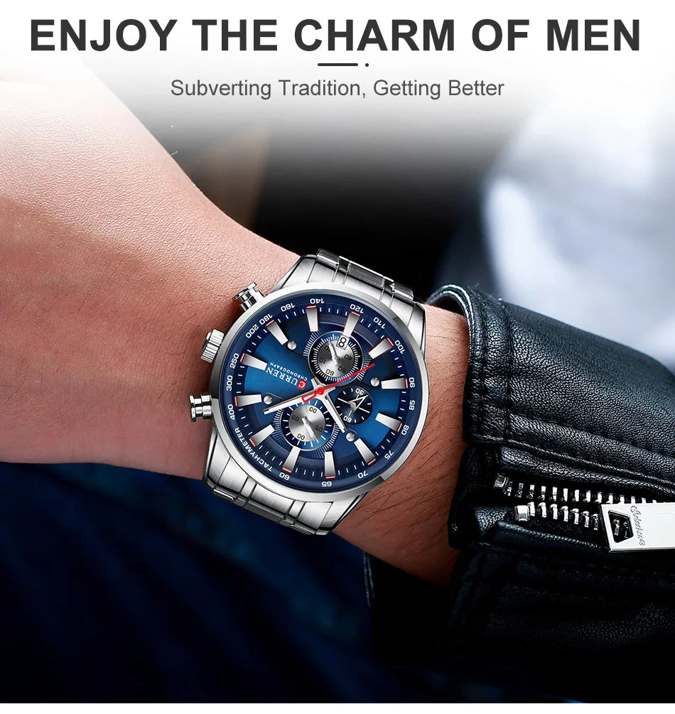 Luxury CURREN Quartz Men’s Watch Waterproof Sport Chronograph - Smarsty