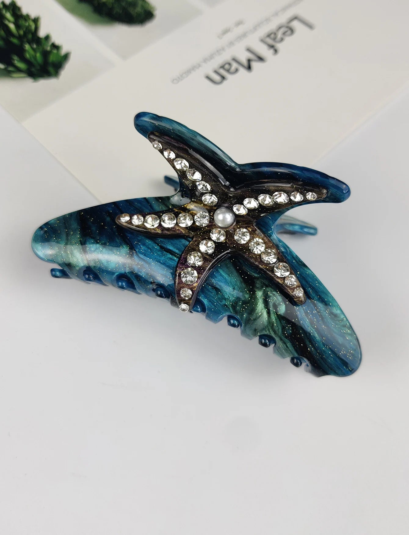 Handmade Large Sea Hair Claw Clips Acetate Beach Starfish - Smarsty