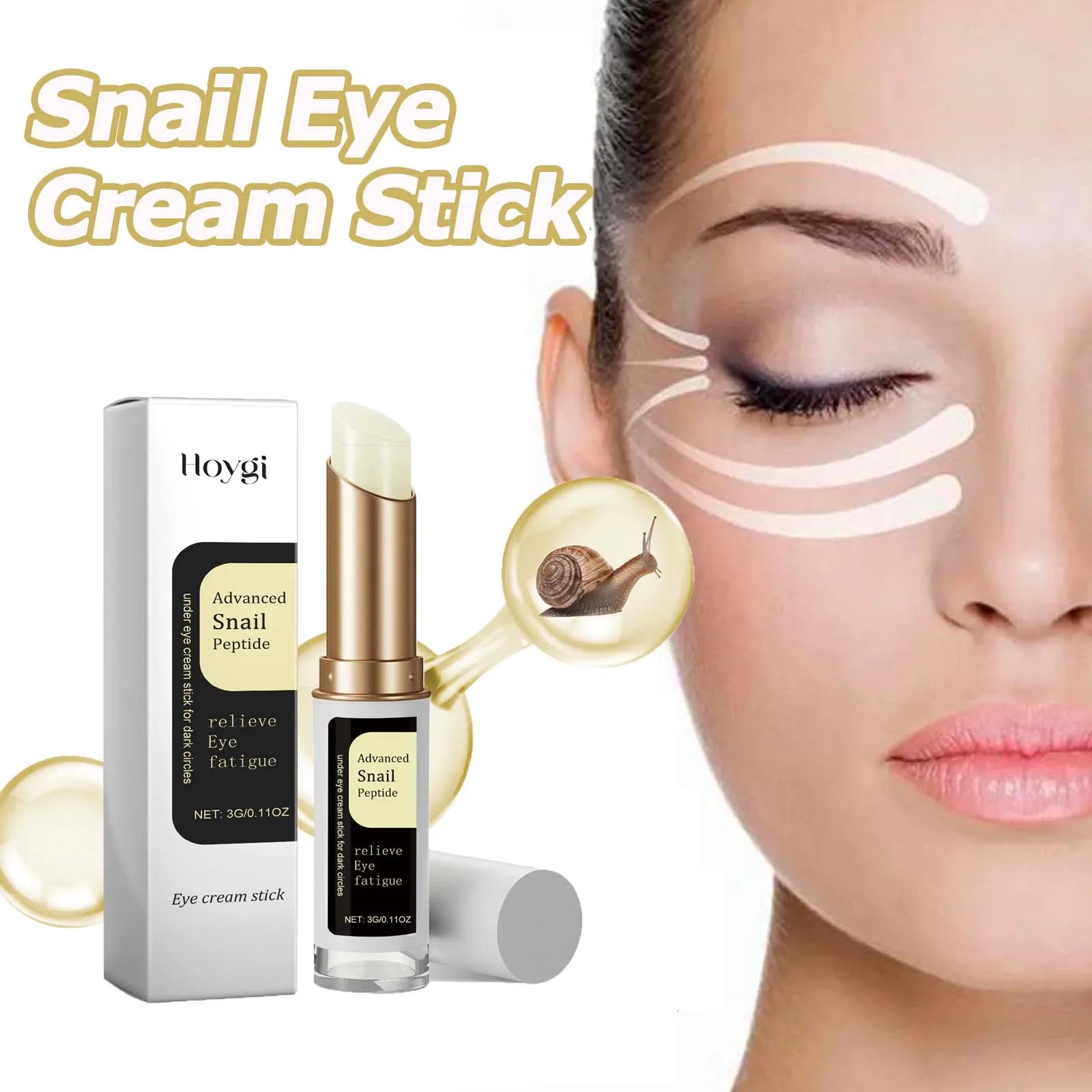 Snail Eye Cream Stick for Dark Circles and Puffiness - Smarsty