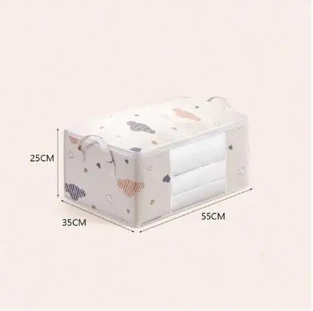 Large Capacity Clothes Storage Bag Organizer With Reinforced Handle Suitable For Blankets Bedding Foldable With Sturdy Zipper - Smarsty