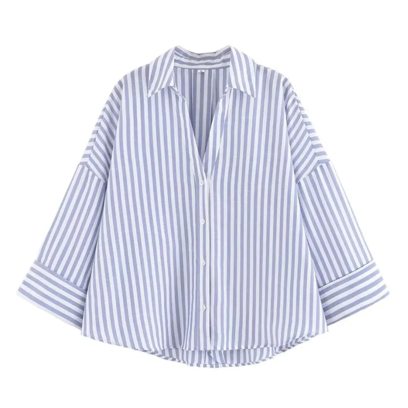 HipSeam Wide Sleeved Shirt Women Spring Asymmetric Hem Button Women's Shirts Simple Lady Johnny Collar Linen Shirts & Blouses - Smarsty